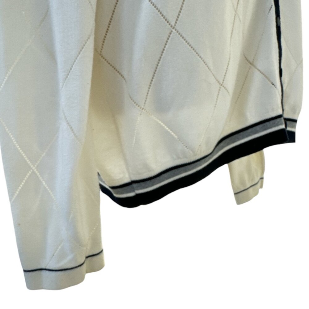TOMMY HILFIGER White‎ Cardigan Wm Sz XL Long Sleeve